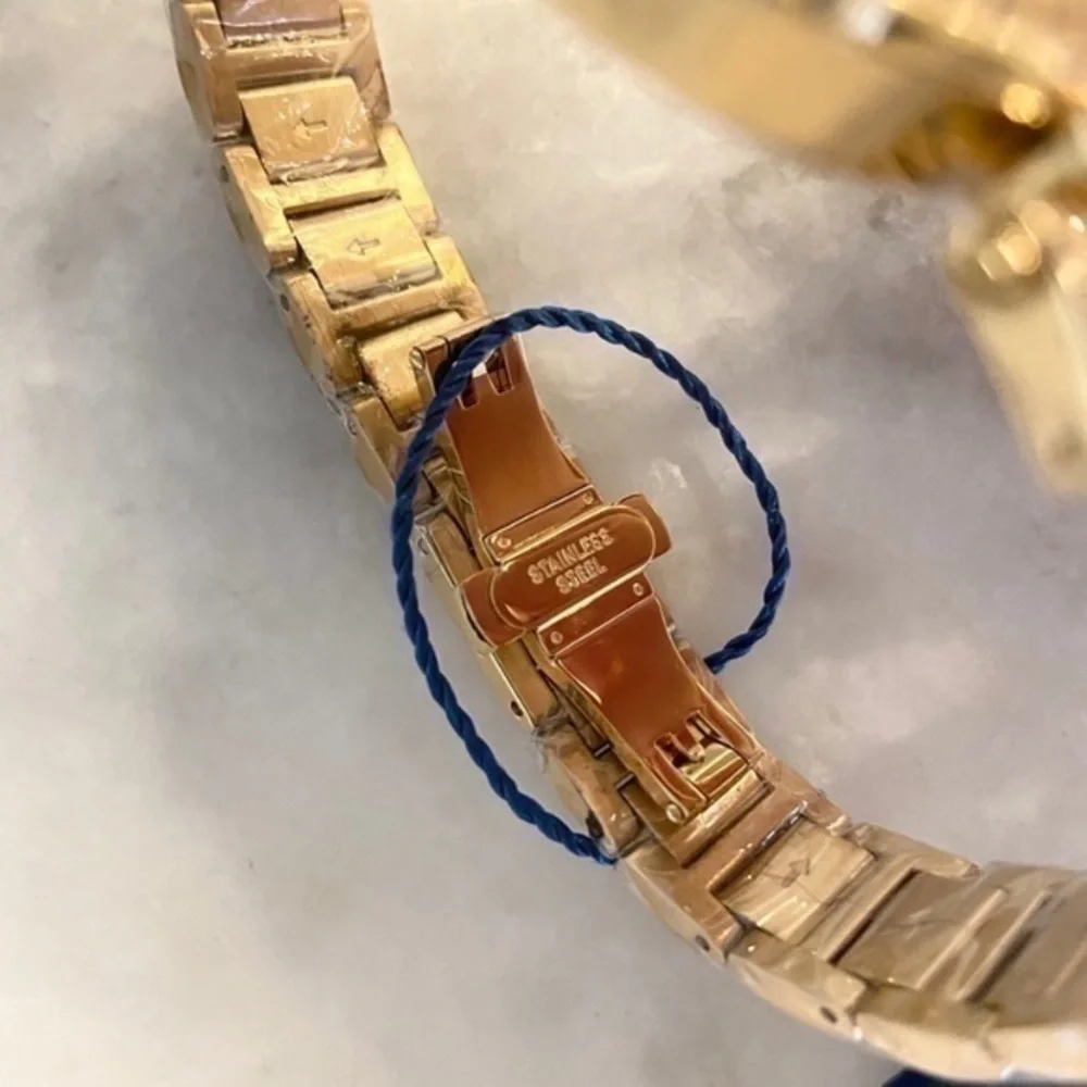 NEW Porsamo Bleu Chantal Luxury Gold Topaz Stainless Steel‎ Watch